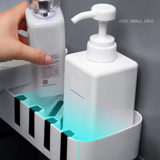 Wall Mounted Adhesive Rotatable Shower Corner Shelf