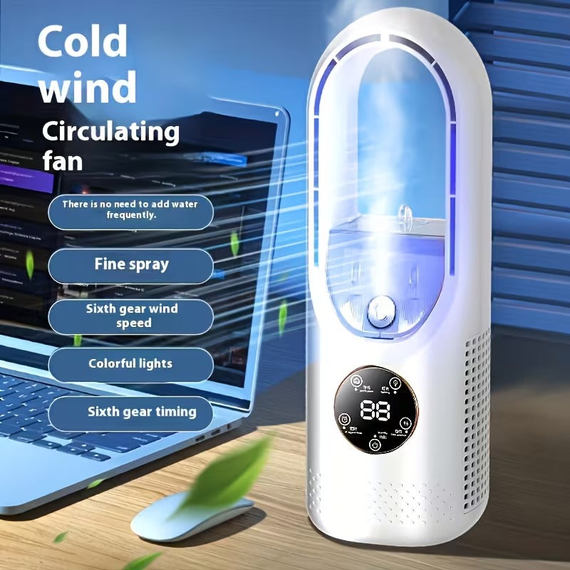 6 Speed Portable USB Leafless Air Cooler Fan