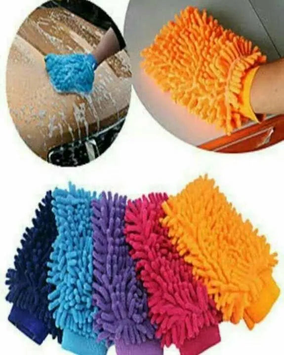 Microfiber Car Cleaning Cloth Towel Gloves Washing Cleaning Anti Scratch Car Washer Random Color
