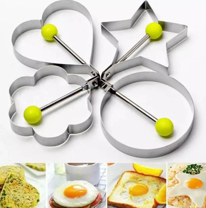 Pack of 4 Stainless Steel Egg Ring Egg Shape Fried Egg Mold