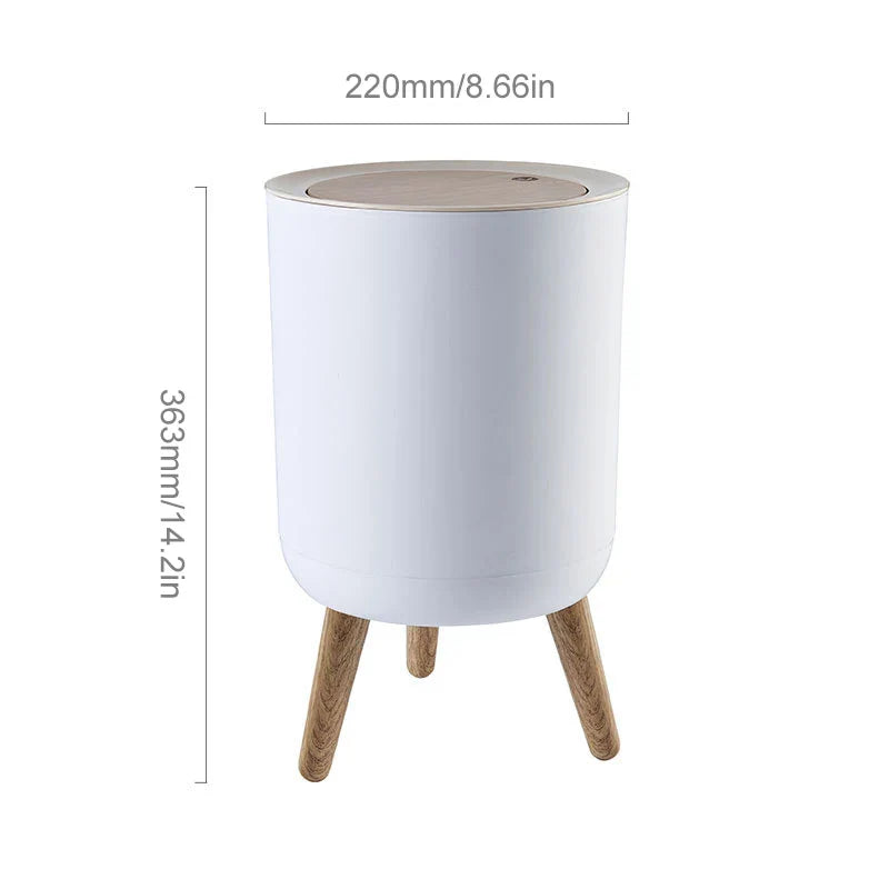 Dustbin High Foot with Lid Large Capacity Press Type Waste Bin Garbage Container Plastic Trash Can