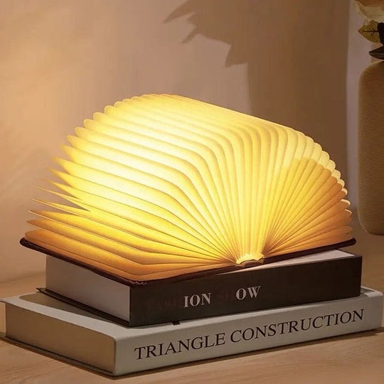 BOOK WOODEN RECHARGEBLE LED LAMP