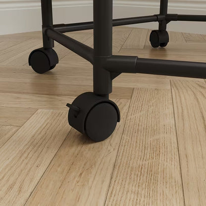 Metal Clothes Stand with 360° Rotating Rack & Wheels
