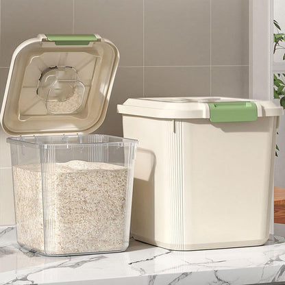 Rice Barrel with Wheels and Measuring Cup 30Ltr