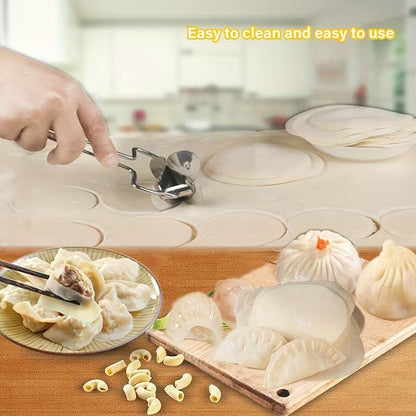 Dumpling Mold, Stainless Steel Dumpling Skin Cutter, Stainless Steel Dumpling Wraper, Dough Circle Roller Machine, Press Mold Kitchen Accessories
