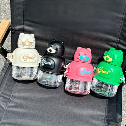 Cute Bear Trendy Plastic Water Bottle for Students