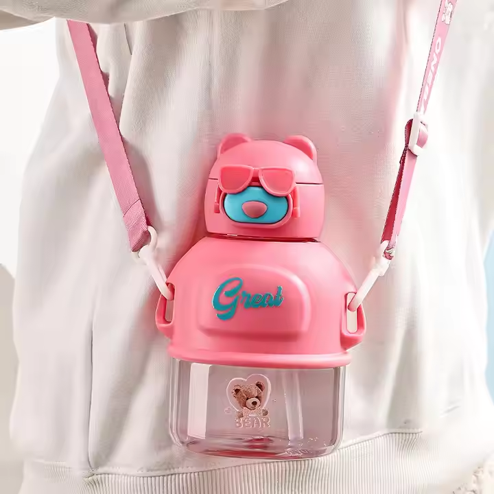 Cute Bear Trendy Plastic Water Bottle for Students