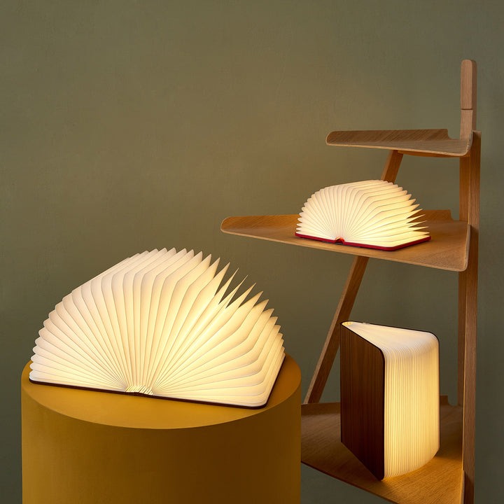 BOOK WOODEN RECHARGEBLE LED LAMP