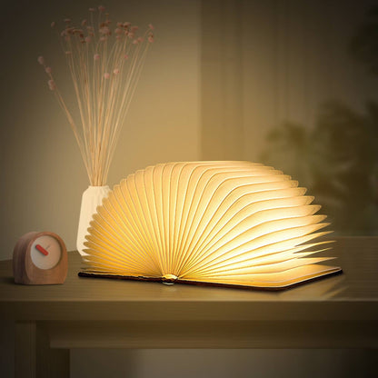 BOOK WOODEN RECHARGEBLE LED LAMP