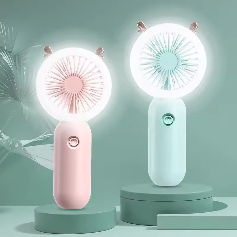 Strong Wind Handheld Fan With Light