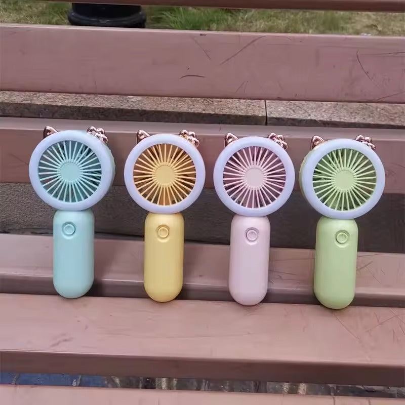 Strong Wind Handheld Fan With Light