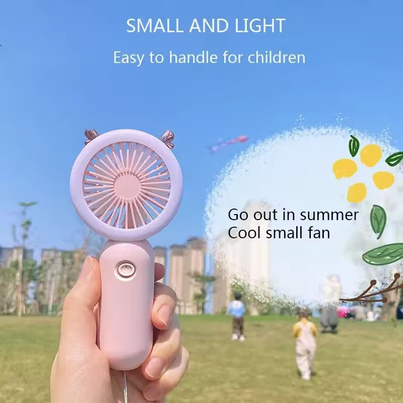 Strong Wind Handheld Fan With Light