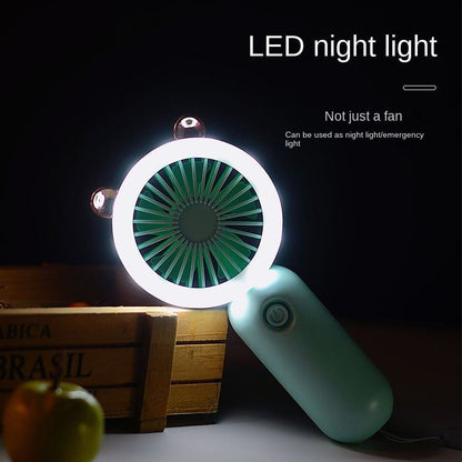 Strong Wind Handheld Fan With Light
