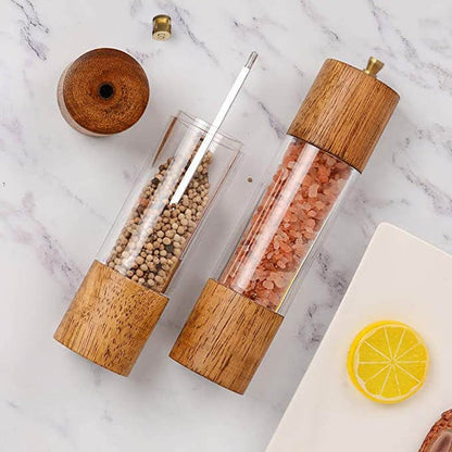 Pepper Grinder Wooden Acrylic Manual Pepper Mills Shakers