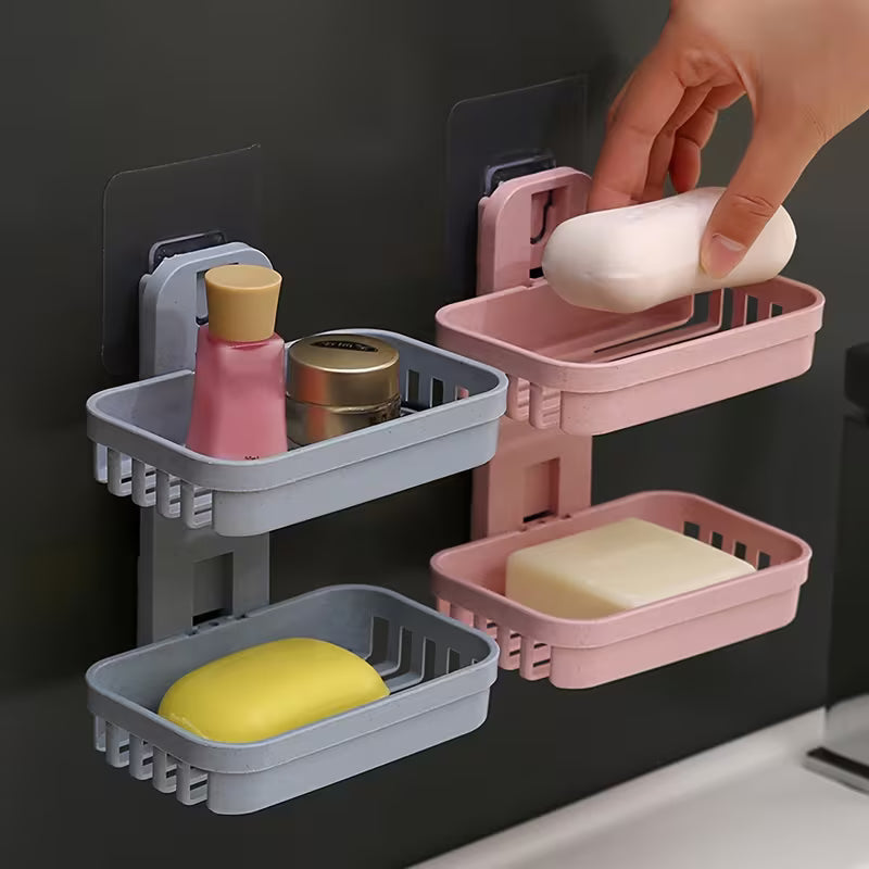 Double Layer Drainer Soap Dish Holder