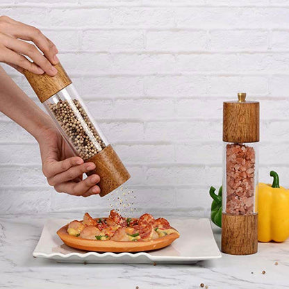 Pepper Grinder Wooden Acrylic Manual Pepper Mills Shakers
