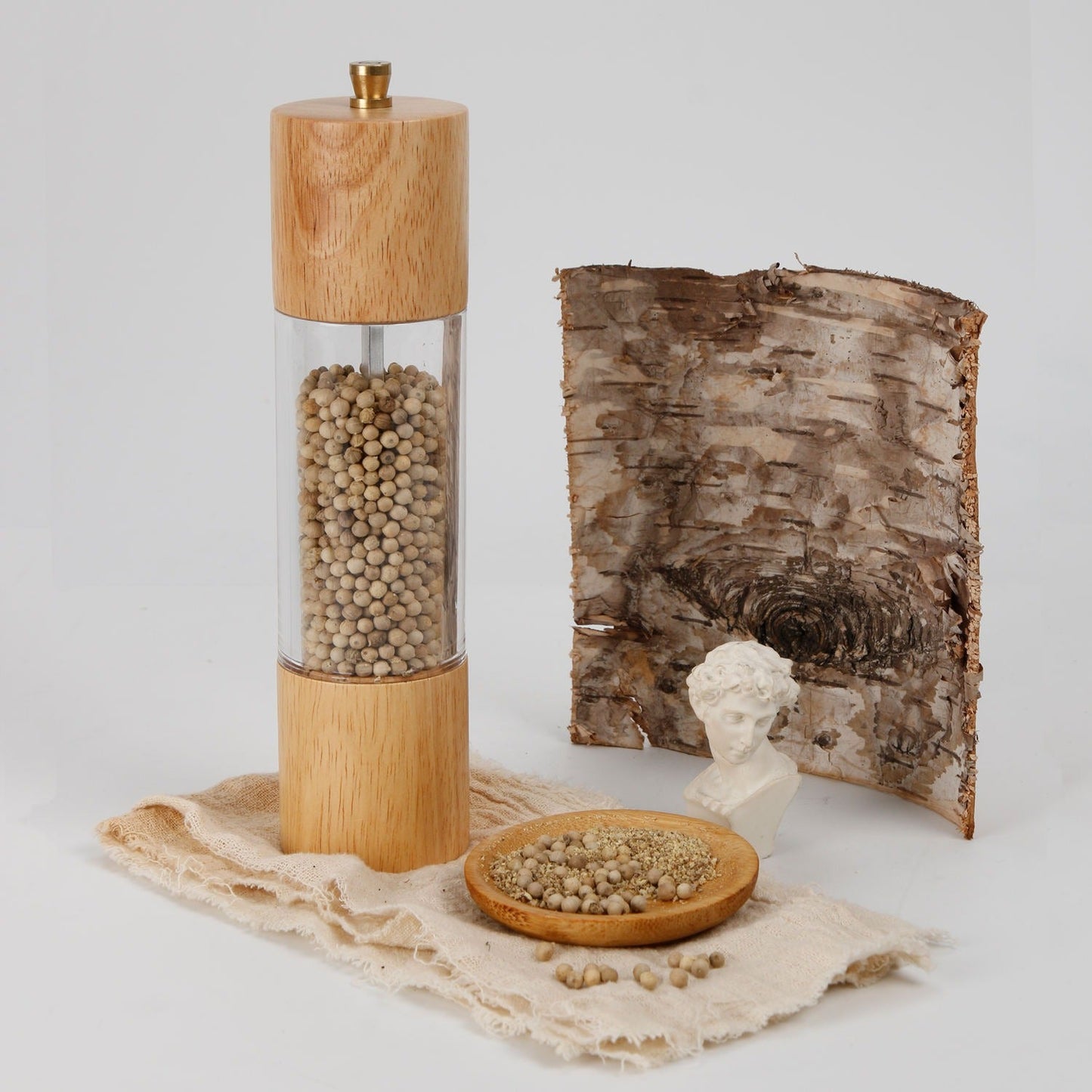 Pepper Grinder Wooden Acrylic Manual Pepper Mills Shakers