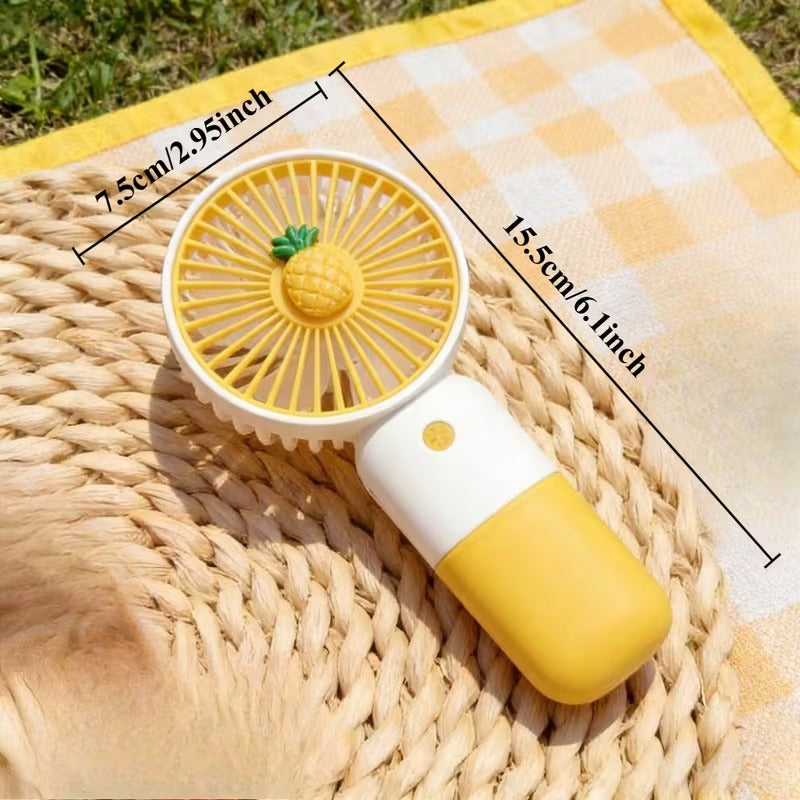Mini Handheld USB Rechargeable Fan with Cute Fruit Design