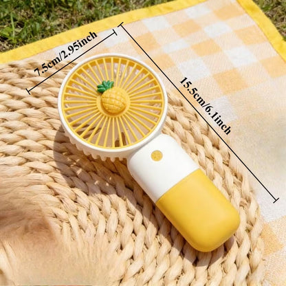 Mini Handheld USB Rechargeable Fan with Cute Fruit Design
