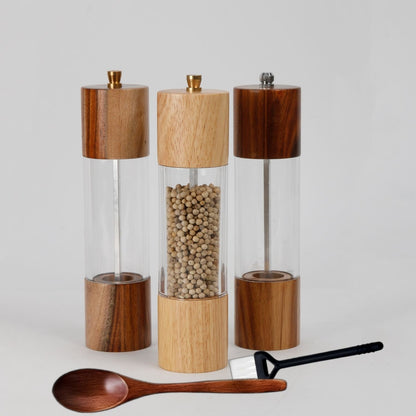 Pepper Grinder Wooden Acrylic Manual Pepper Mills Shakers