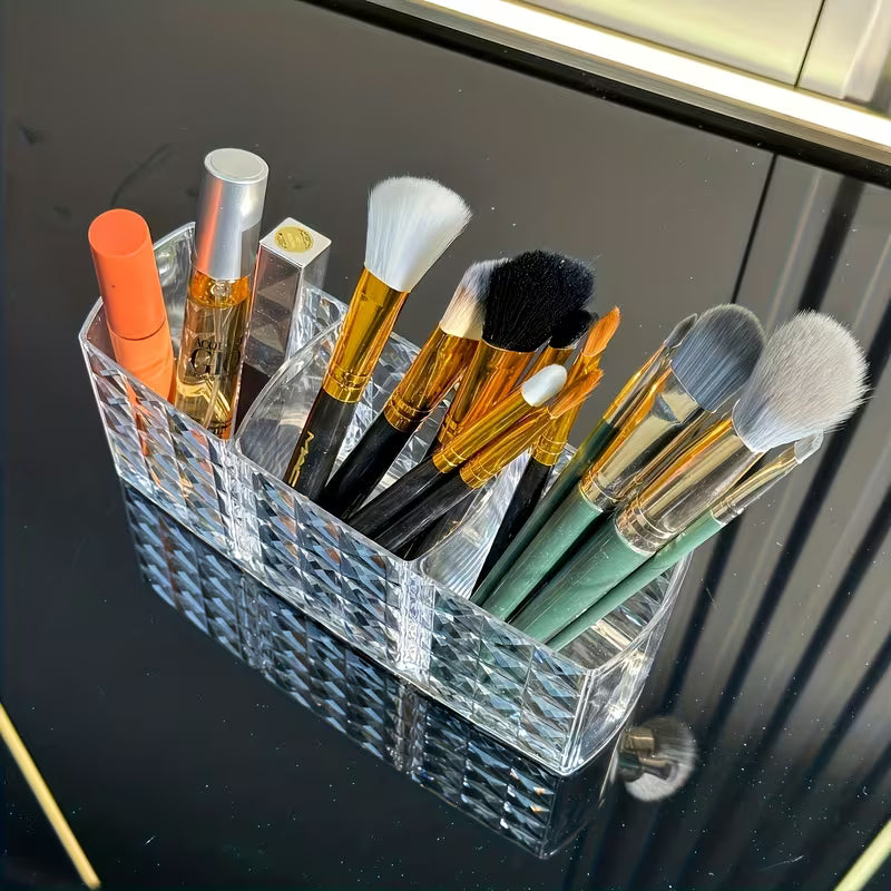 3 Compartments Acrylic Brush Holder