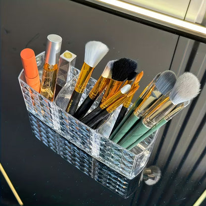3 Compartments Acrylic Brush Holder