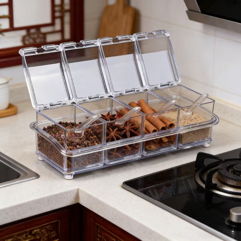 Acrylic 4 Grid Seasoning Box