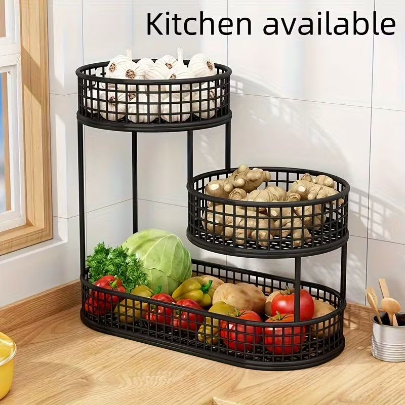 Stylish Metal Fruit Organizer for Kitchen Storage And Display