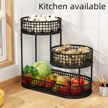 Stylish Metal Fruit Organizer for Kitchen Storage And Display