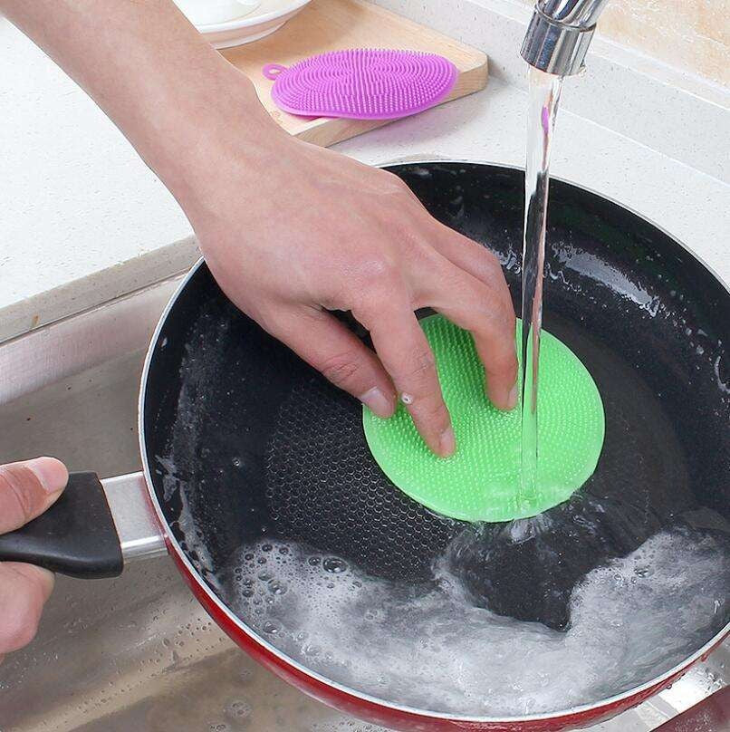 3Pcs Silicone Sponge Dish Washing Kitchen Scrubber