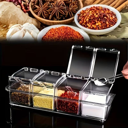 Acrylic 4 Grid Seasoning Box