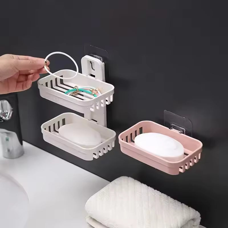 Double Layer Drainer Soap Dish Holder