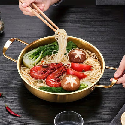 Golden Noodle Pot Korean style Stainless Steel Soup Pot Gas Induction Pot