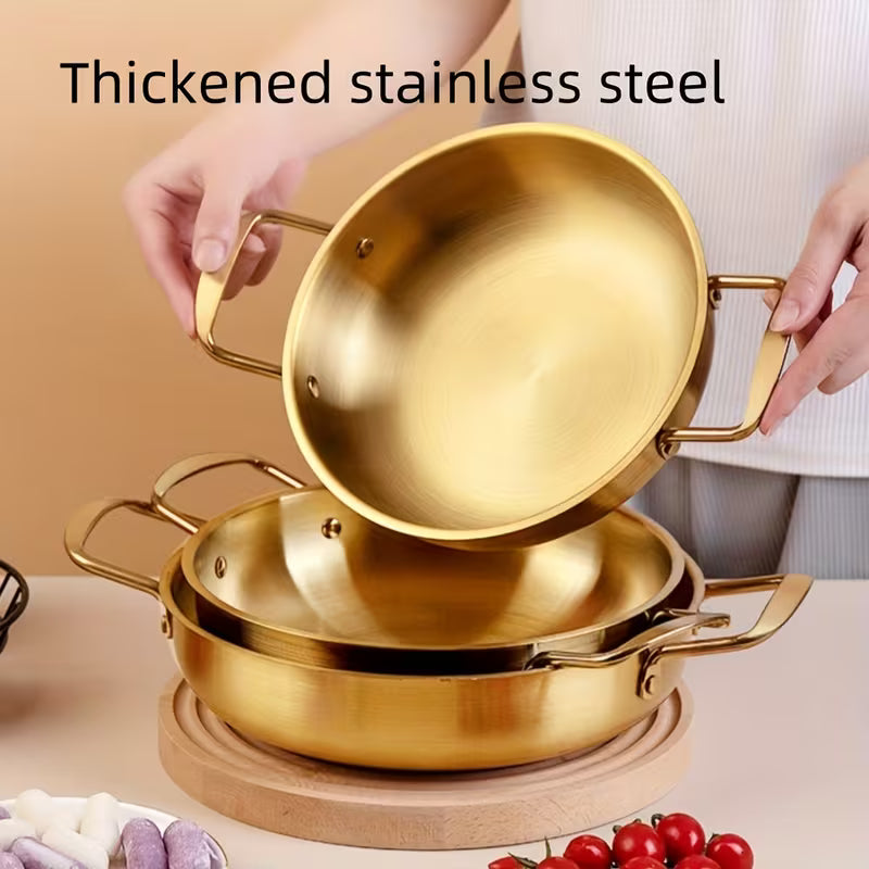 Golden Noodle Pot Korean style Stainless Steel Soup Pot Gas Induction Pot