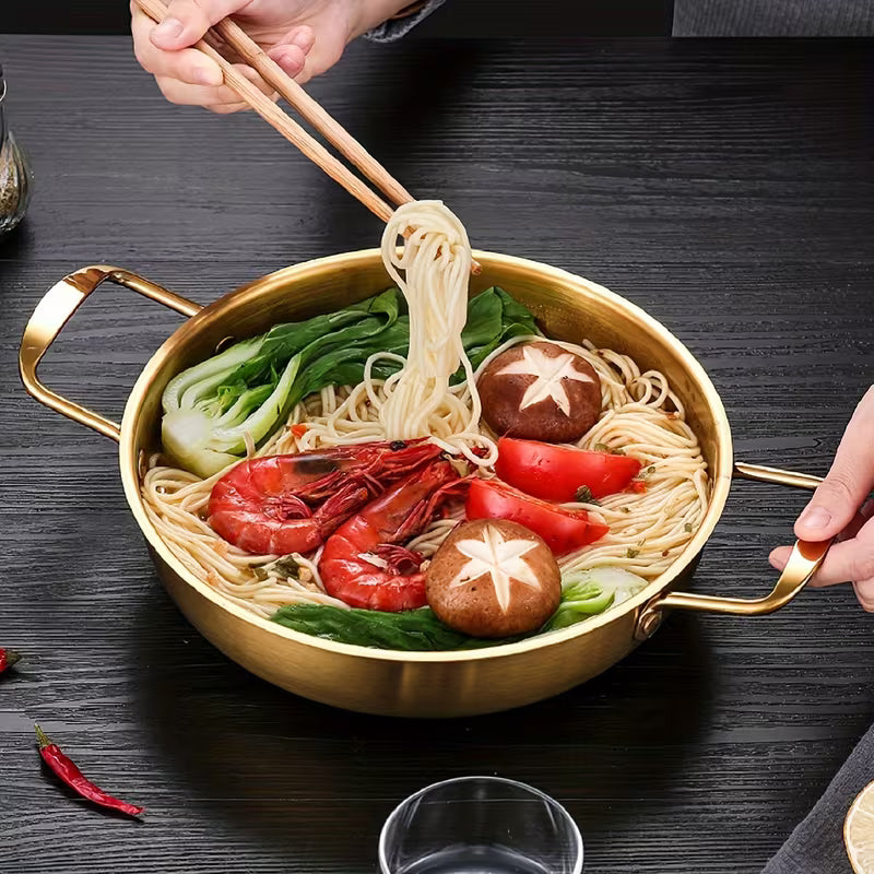 Golden Noodle Pot Korean style Stainless Steel Soup Pot Gas Induction Pot