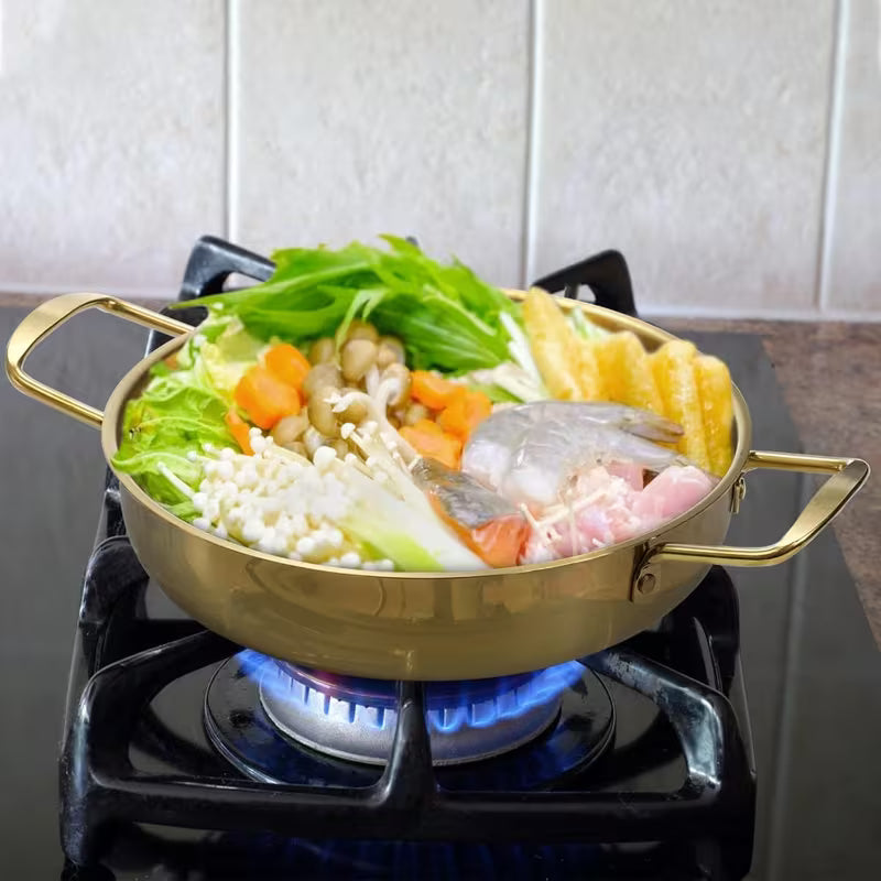 Golden Noodle Pot Korean style Stainless Steel Soup Pot Gas Induction Pot