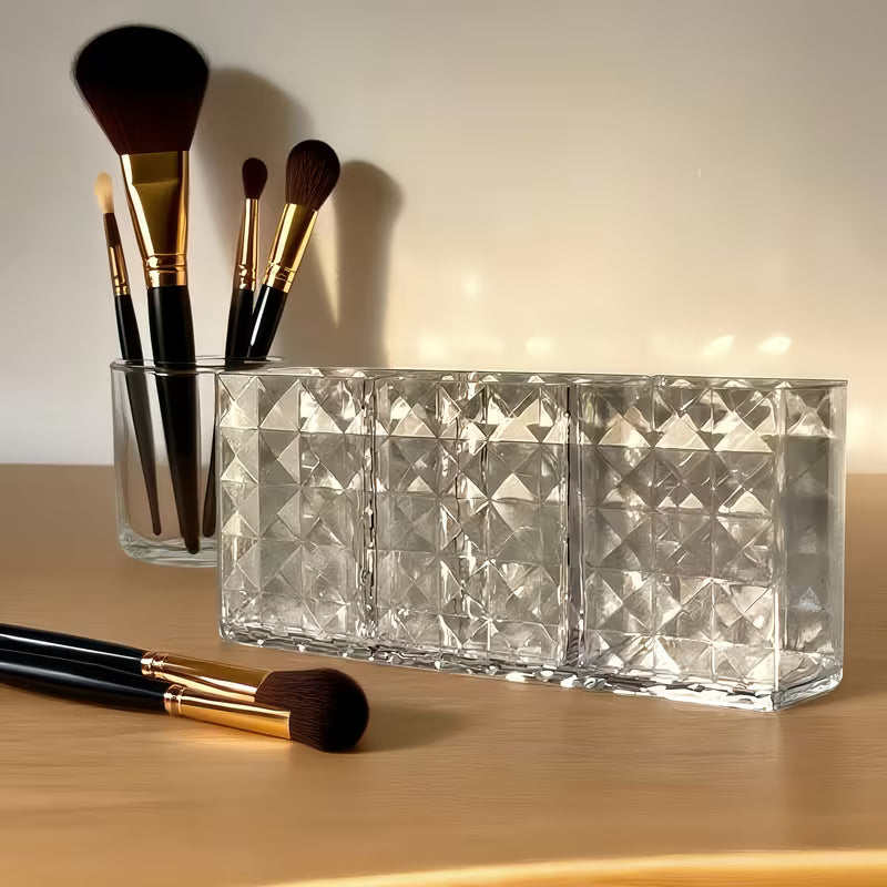 3 Compartments Acrylic Brush Holder