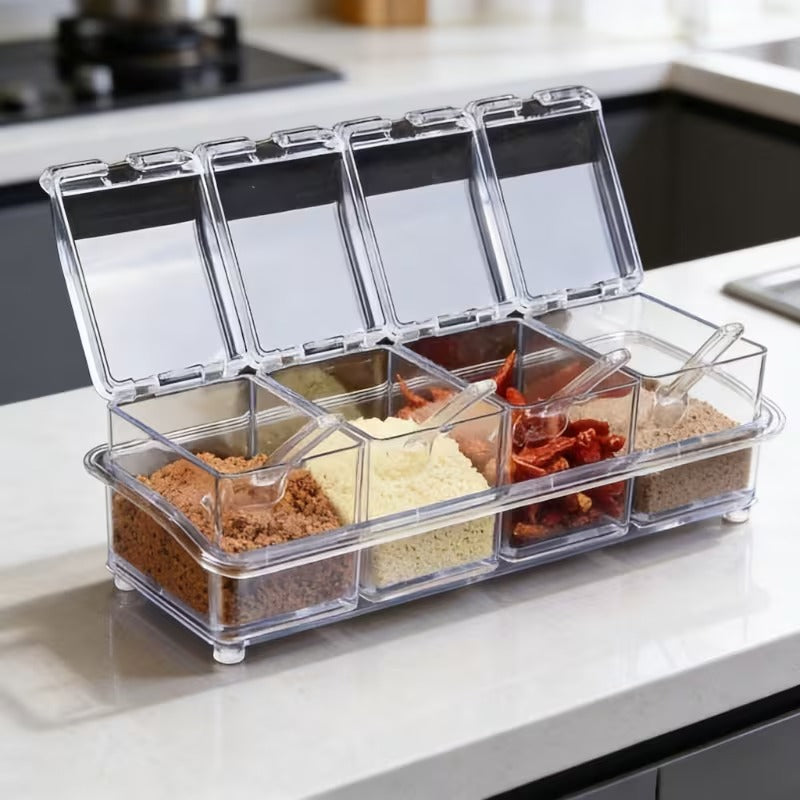 Acrylic 4 Grid Seasoning Box