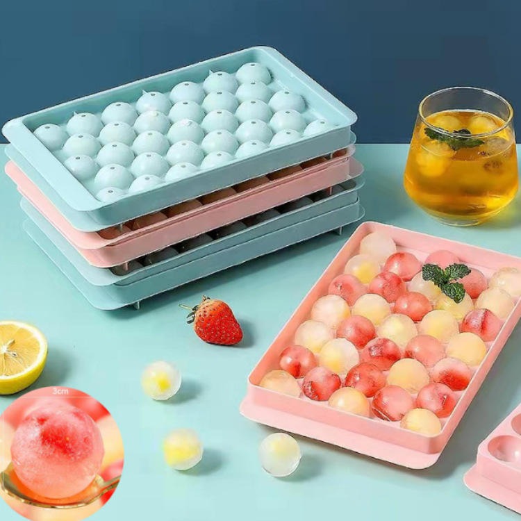 Plastic Reusable Flexible Round Ice Cube Trays
