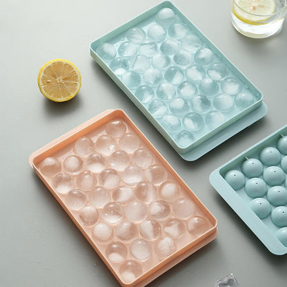 Plastic Reusable Flexible Round Ice Cube Trays