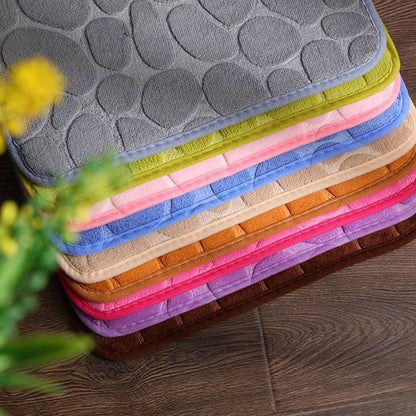 Cobblestone Embossed Bathroom Bath Mat (40 x 60cm)