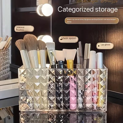 3 Compartments Acrylic Brush Holder