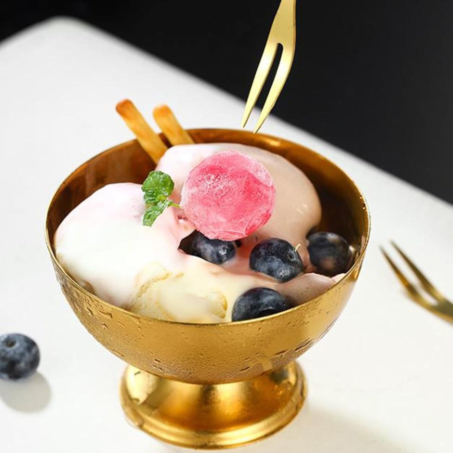 Golden Ice Cream Bowl, Stainless Steel Ice Cream Cup, Stainless Steel Ice Bucket For Outdoor