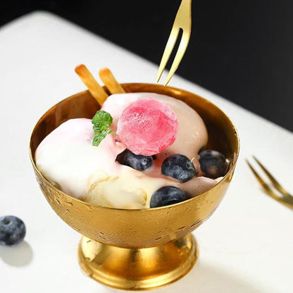 Golden Ice Cream Bowl, Stainless Steel Ice Cream Cup, Stainless Steel Ice Bucket For Outdoor