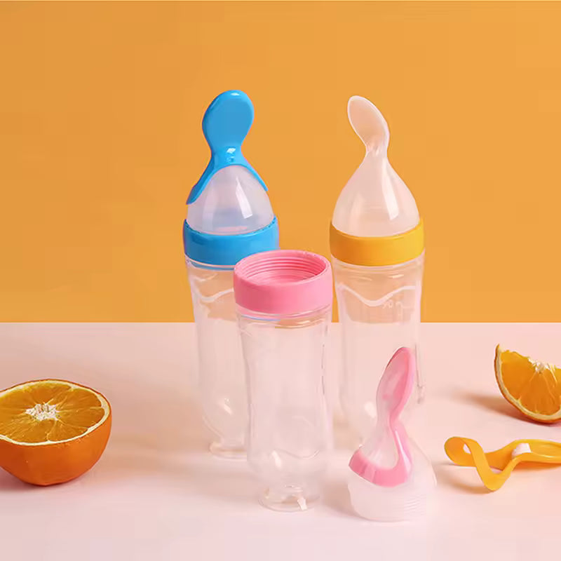 Baby Spoon Feeder 90ml Silicone Bottle