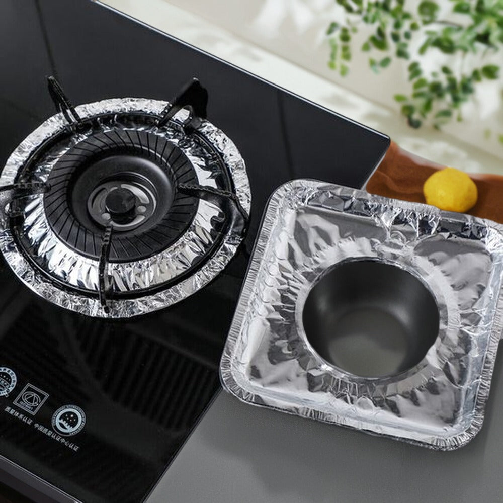 (Pack of 10) Aluminum Foil Gas Stove Burner Covers