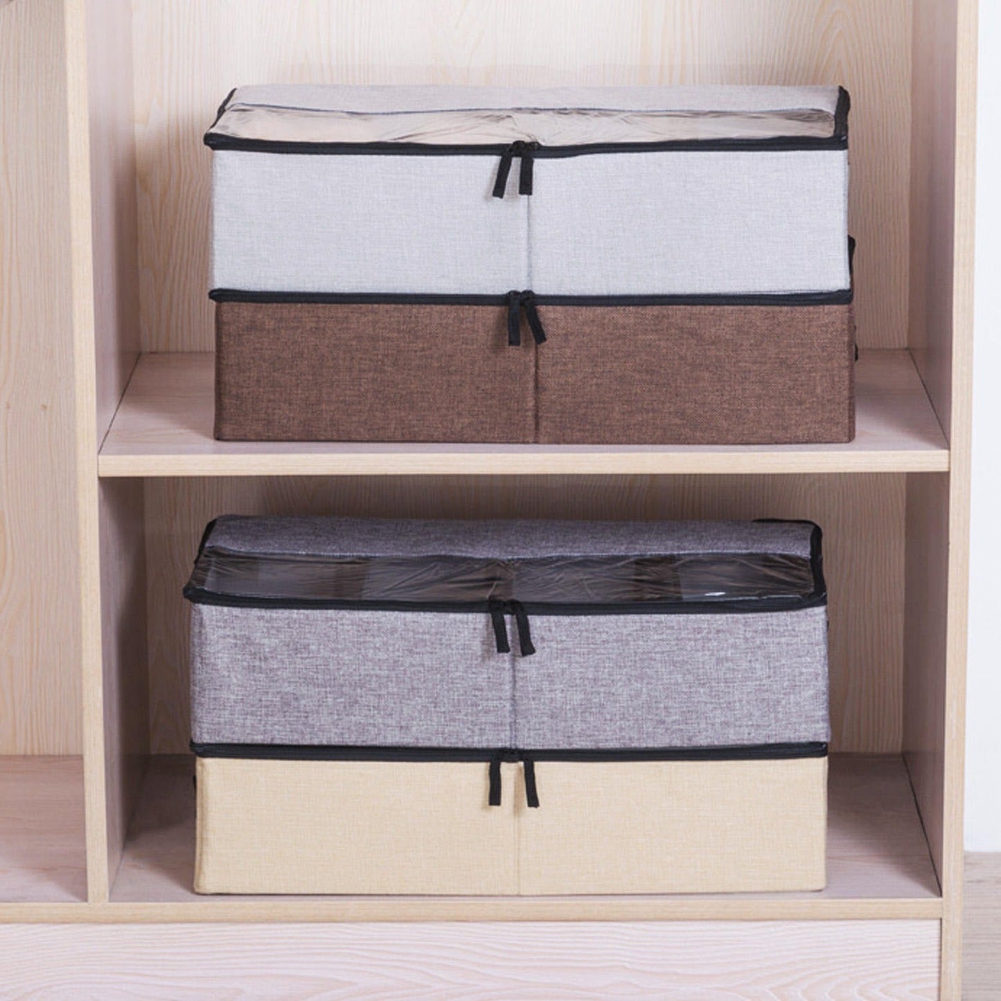 Premium Under Bed Storage Organizer with Transparent Zipper Lid