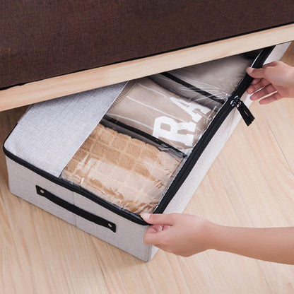 Premium Under Bed Storage Organizer with Transparent Zipper Lid
