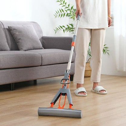 Flat Floor Cleaning Mop with Squeeze Rod – Wet & Dry Mop