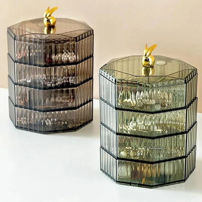 Glacier Style Clear Acrylic Jewelry Organizer – Multi-Compartment Jewelry Storage Box for Rings, Earrings & Necklaces
